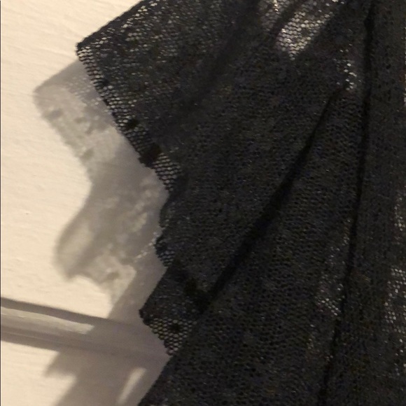 SOLD—Black lace sheer short sleeve top - Picture 4 of 8